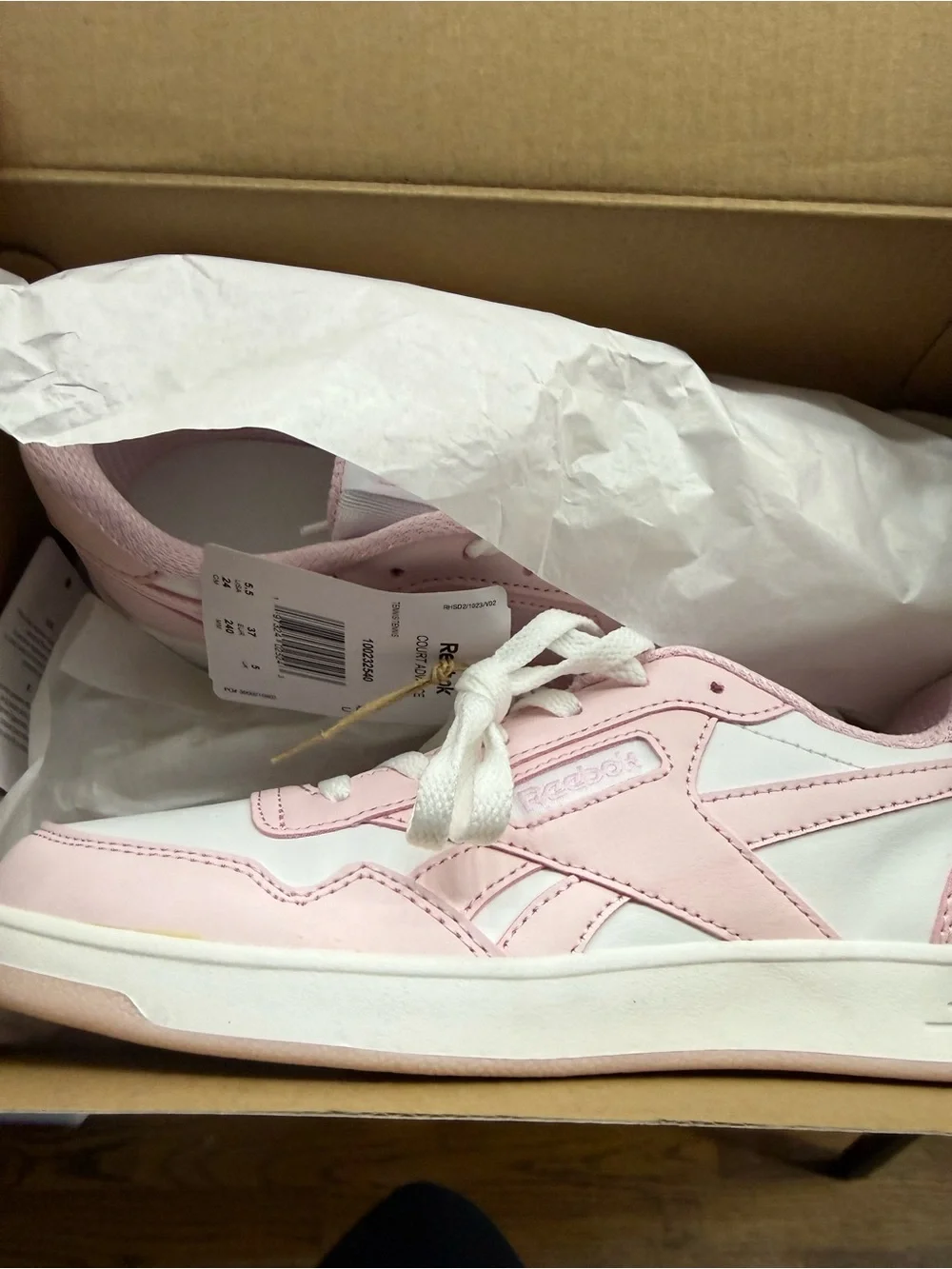 Reebok Soft Pink and White Low-Top Sneakers